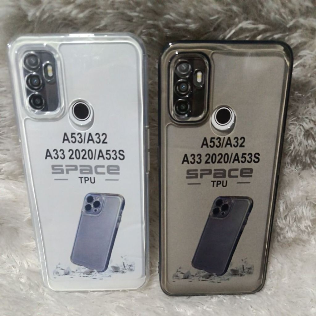 Soft Case Clear Black Original OPPO A53/A32/A33 Case silikon Clear Bening transparan pro Camera baha