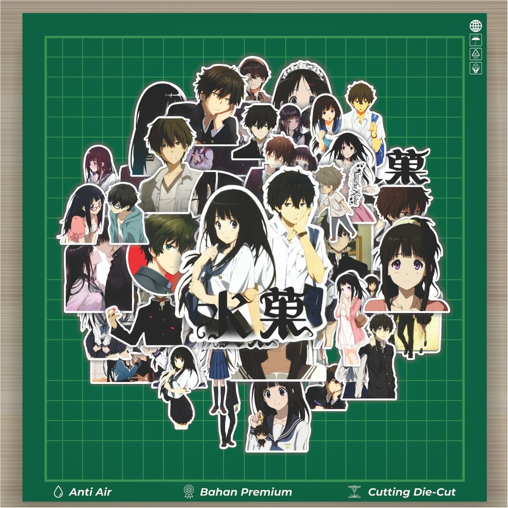 HOT 50 PCS Stiker Hyouka Stiker Fashion Cars Decal Dingin Kartu Album Custom Vinyl Anti Air- Sticker