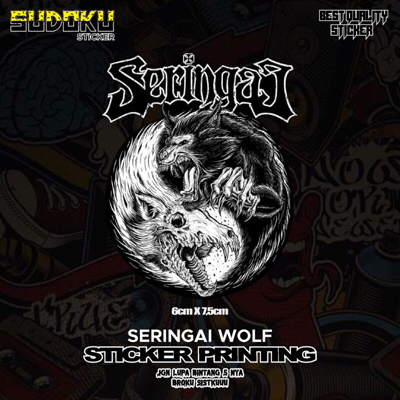 STICKER STIKER PRINTING BAND SERINGAI WOLF KEREN|STICKER KACA|STICKER HELM