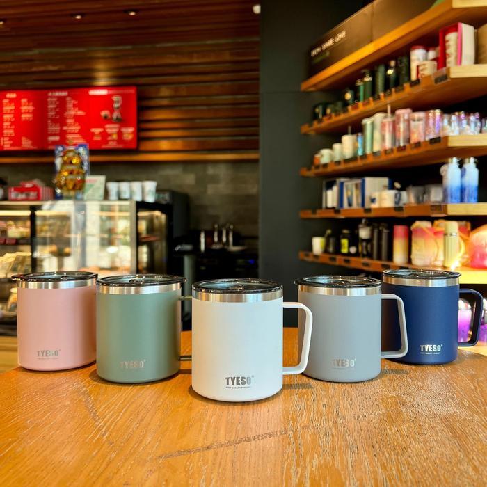 Tyeso Gelas Kopi Vacuum Insulated Mug Stainless Steel 304 Cangkir Kopi 8789B 400ml - Pink