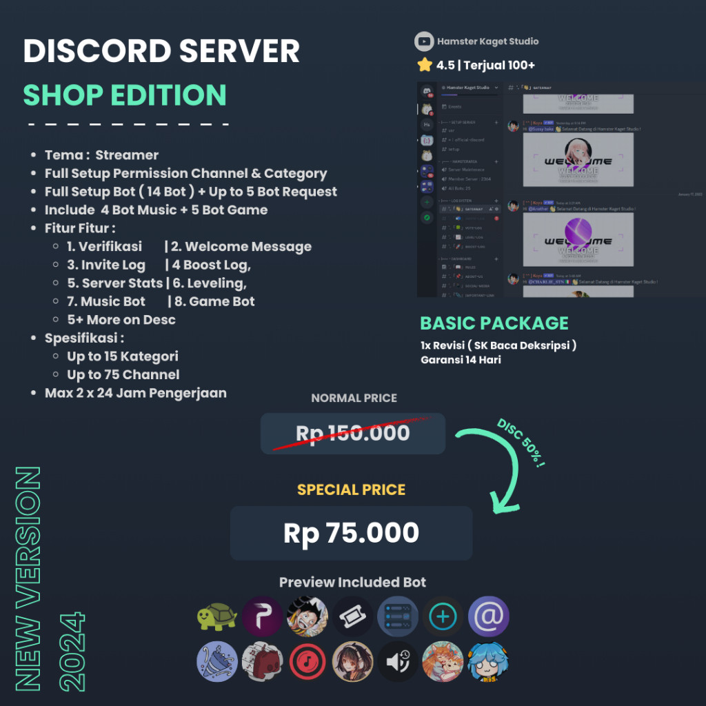DISCORD SERVER SHOP EDITION | FULL SETUP  BOT | SERVER DISCORD FULL SETUP  - HK Studio