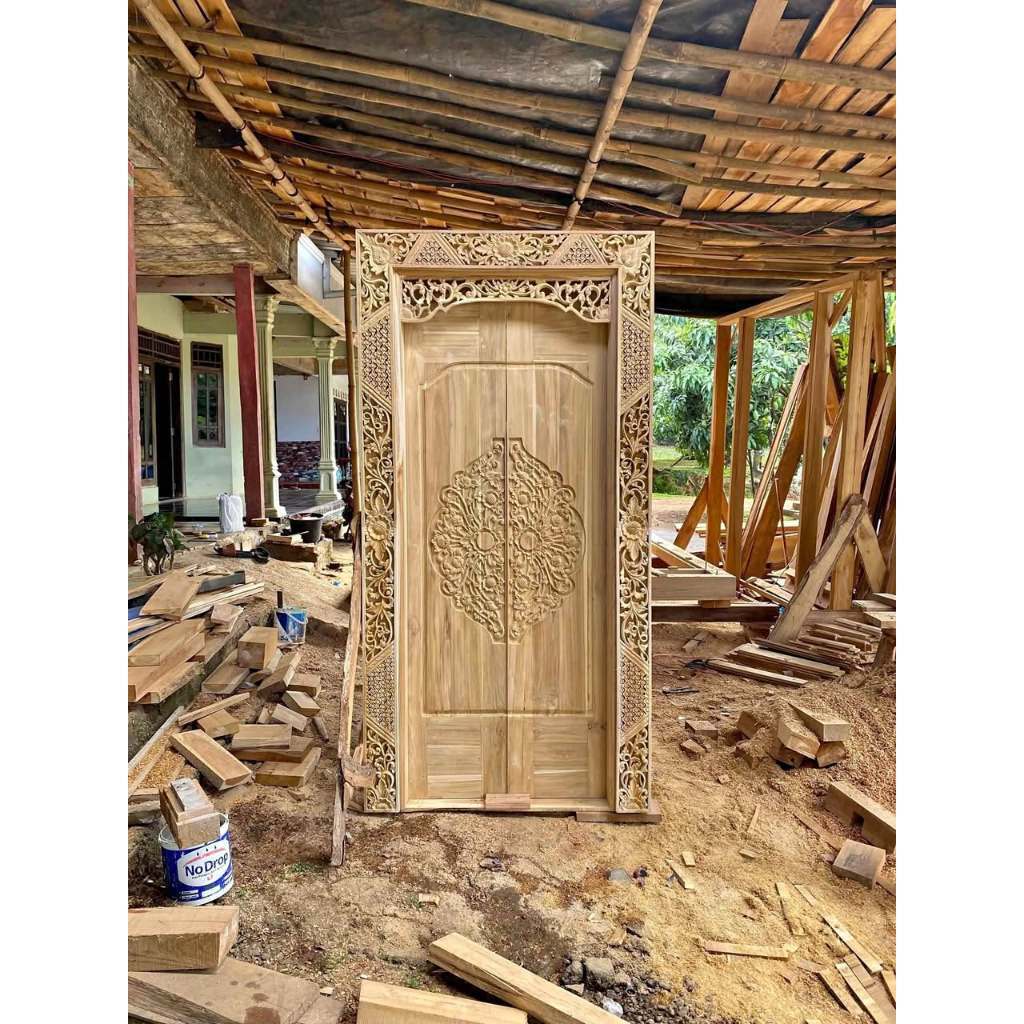 Pintu Gebyok Minimalis/Pintu Kamar Rumah Kayu Jati Ukir Jepara