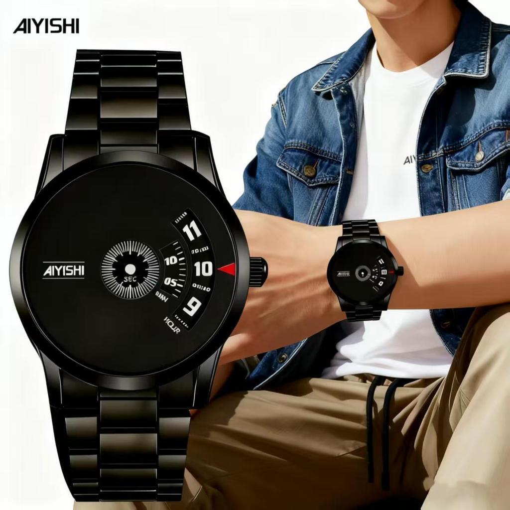 COD AIYISHI Jam tangan kuarsa pria tahan air elegan bercahaya malam stylish, Jam tangan mekanik/Orig