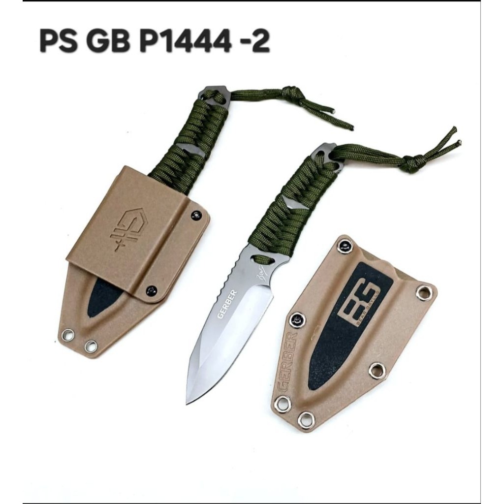 Pisau Outdoor Survival GERBER Bear Grylls Style + Sarung Tactical (PS GB P1444-2)