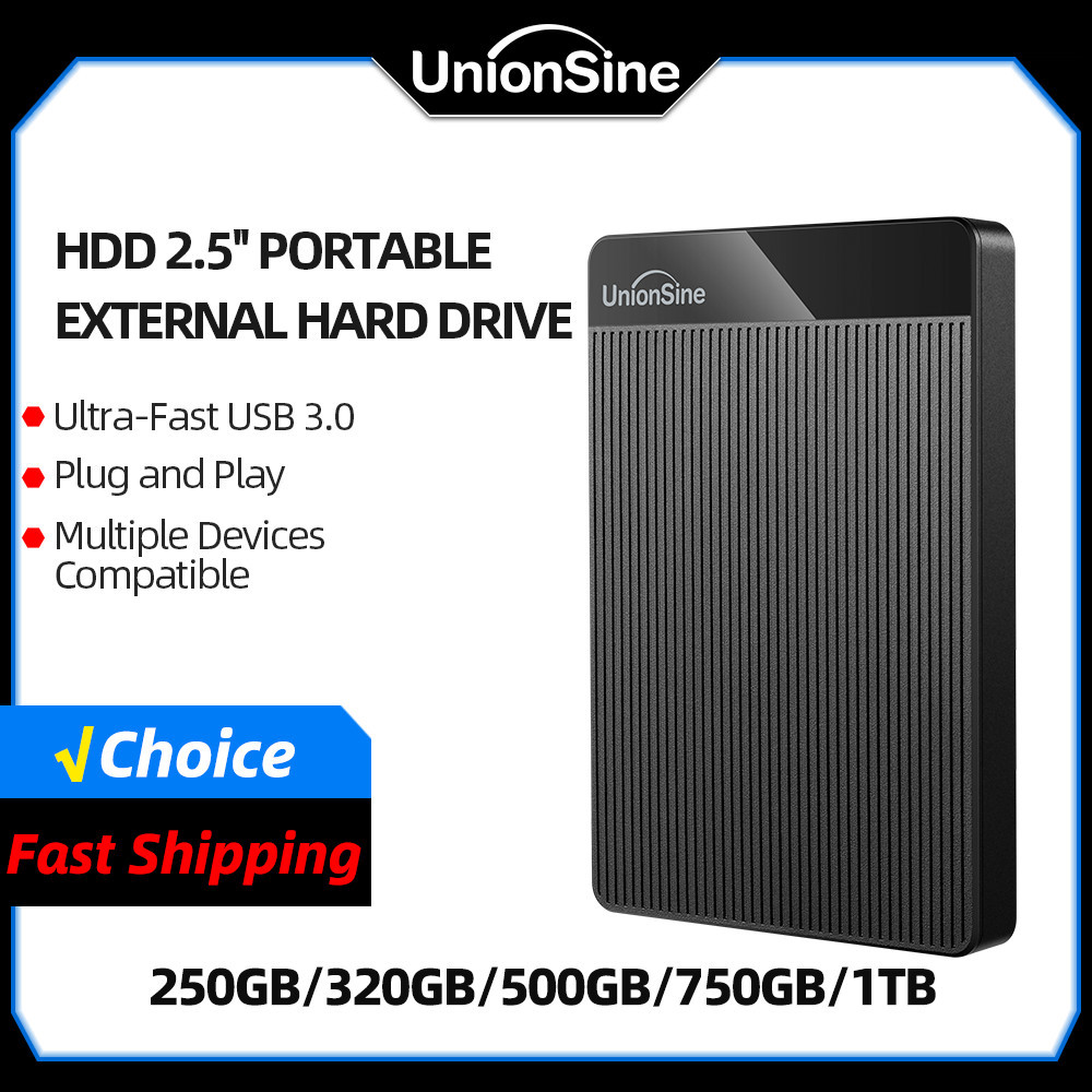 UnionSine HDD Portable External Hard Drive 1TB 2.5" Memory USB 3.0 High Speed Flash Drive disk for D