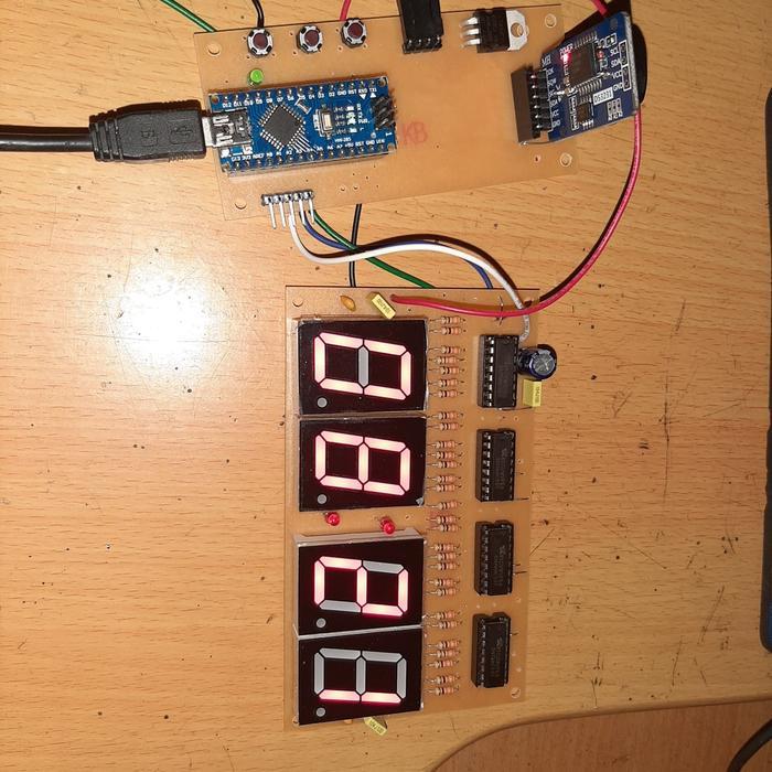 PCB Arduino Driver 74HC595 595 seven segment 1 inch 4 digit timer CA NEW....
