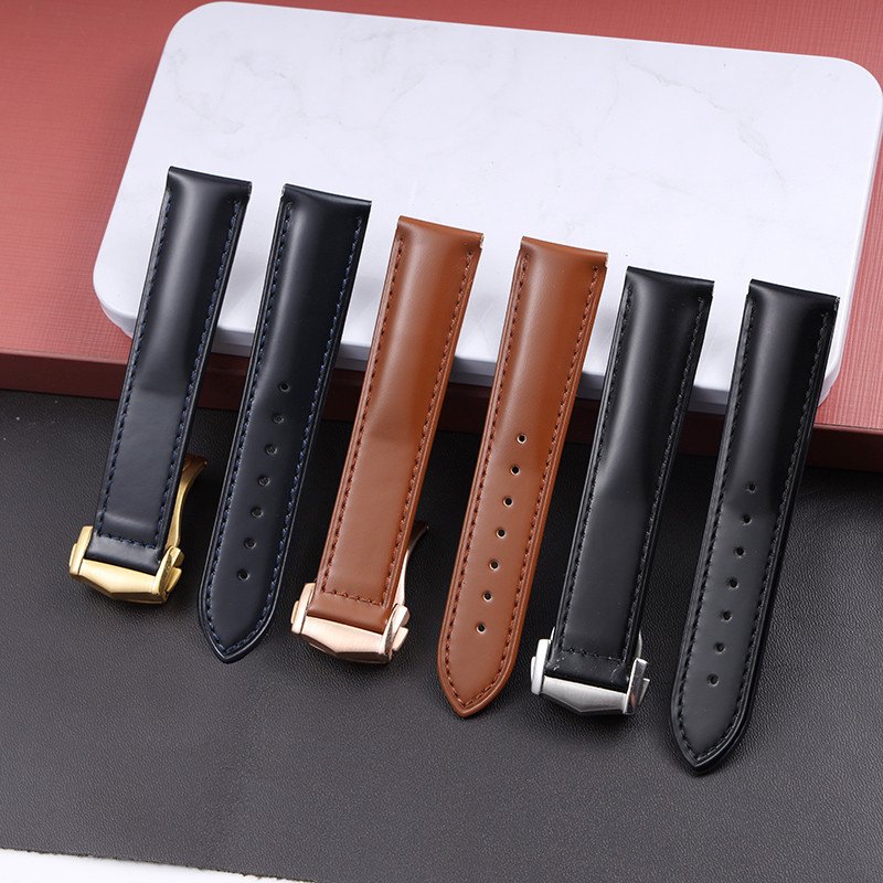 19/20/21/22mm Genuine Leather Watch Strap for OMEGA DE VILLE SEAMASTER SPEEDMASTER Series Watchband 
