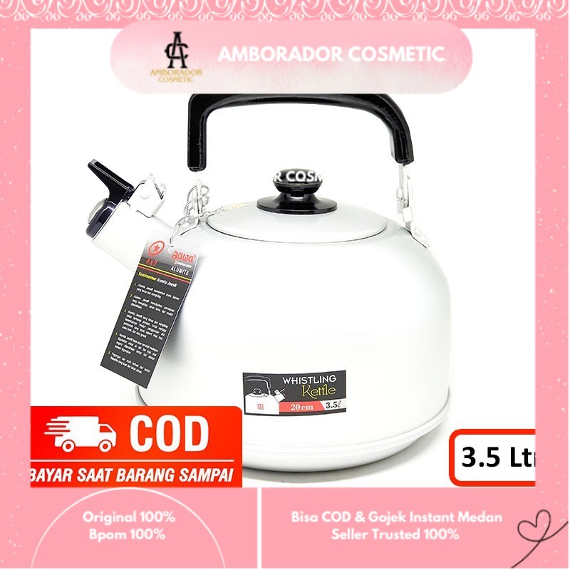 Maspion 3.5 Liter 20cm Ceret Teko Bunyi Siul Aluminium