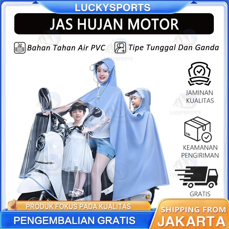 Jas Hujan Motor Ponco Pvc/Jas Hujan Wanita Dan Pria Motor/Jas Hujan Untuk Satu Orang Dan Dua Orang/F