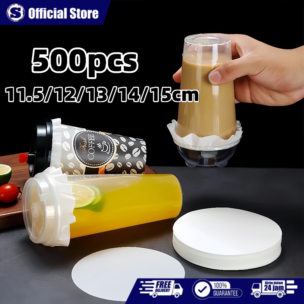 500PCS LEAKPROOF PAPER / Kertas Tahan Bocor Cup Minuman / Kertas anti bocor bulat gelas cup kopi tak