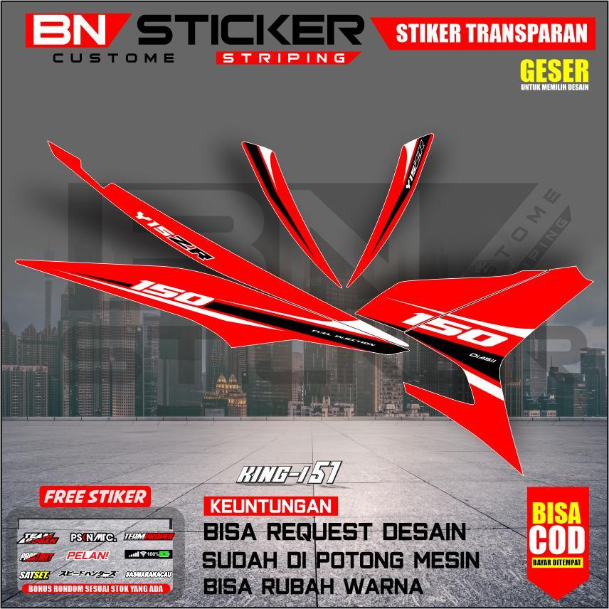 Striping Stiker Transparan UV mx king 150 Bahan Maxdecal Model Minimalis Warna Hitam| Ungu King-I 51