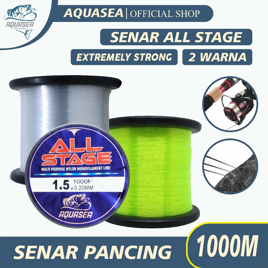 PETUALANGAN PANCING Tali Pancing 1000m Warna Putih Dan Hijau Nilon Fishing Line Original Senar Panci