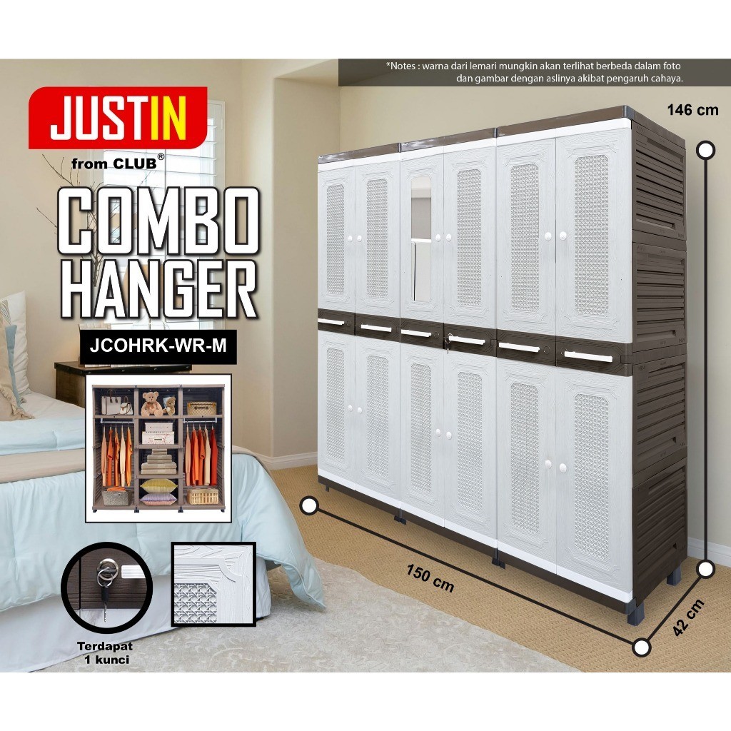 THE BEST JUSTIN Combo Hanger - Rak Baju Susun Rak Pakaian Gantung Lemari Rak Plastik Rak Plastik Min
