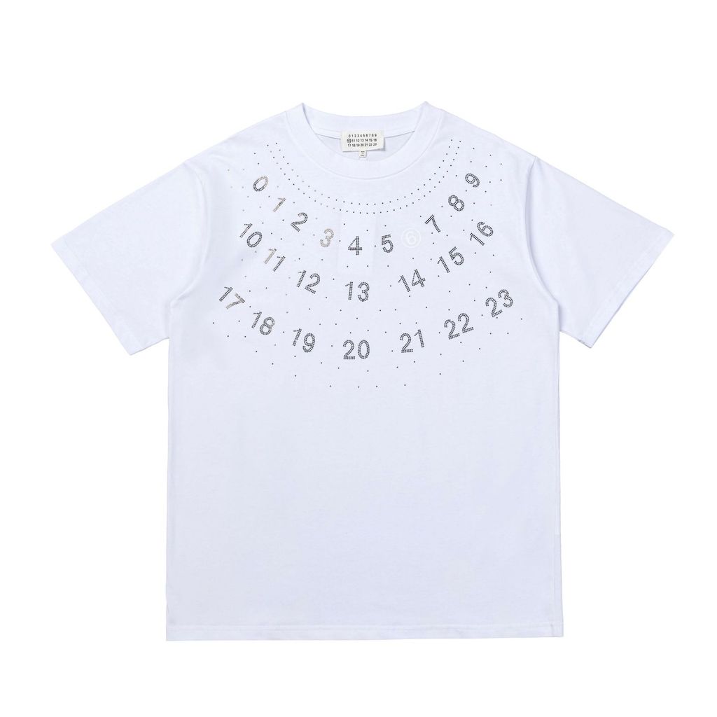 Maison Margiela Gypsy Diamond Digital MM6 Pasangan S-Shirt Lengan Pendek