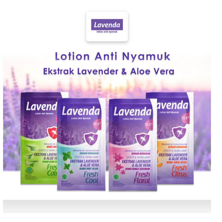 LAVENDA ANTI NYAMUK LOTION / 1 RENCENG ISI 12 PCS