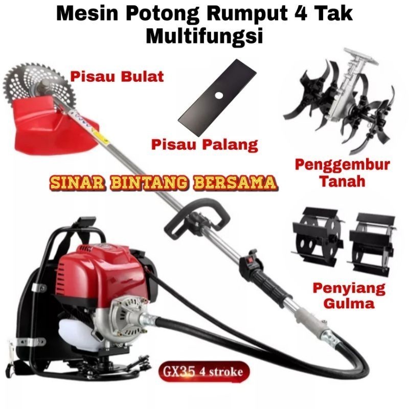 Mesin Potong Rumput Fullset READY STOCK  COD COD READY MESIN POTONG RUMPUT MODEL   MULTIFUNGSI 4 TAK