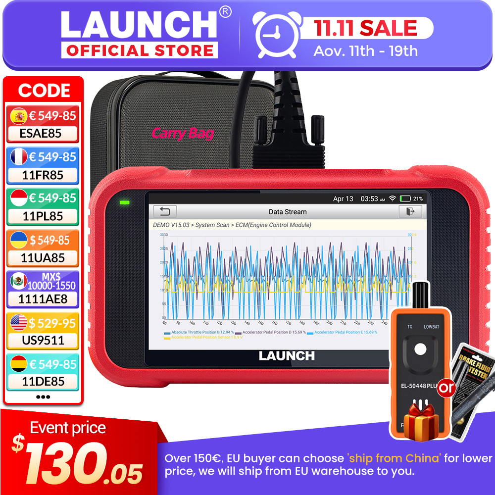 LAUN X431 CRP123E V2.0 /CRR123I V2.0 Car OBD2 agnostic Tools Auto OBD Scanner ABS SRS Engine AT+ 7 R