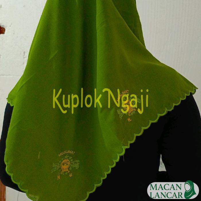 Hijab Bordir Muslimat Elegan Seri 1 | Jilbab Muslimat Segi Empat Motif Muslimat Adem