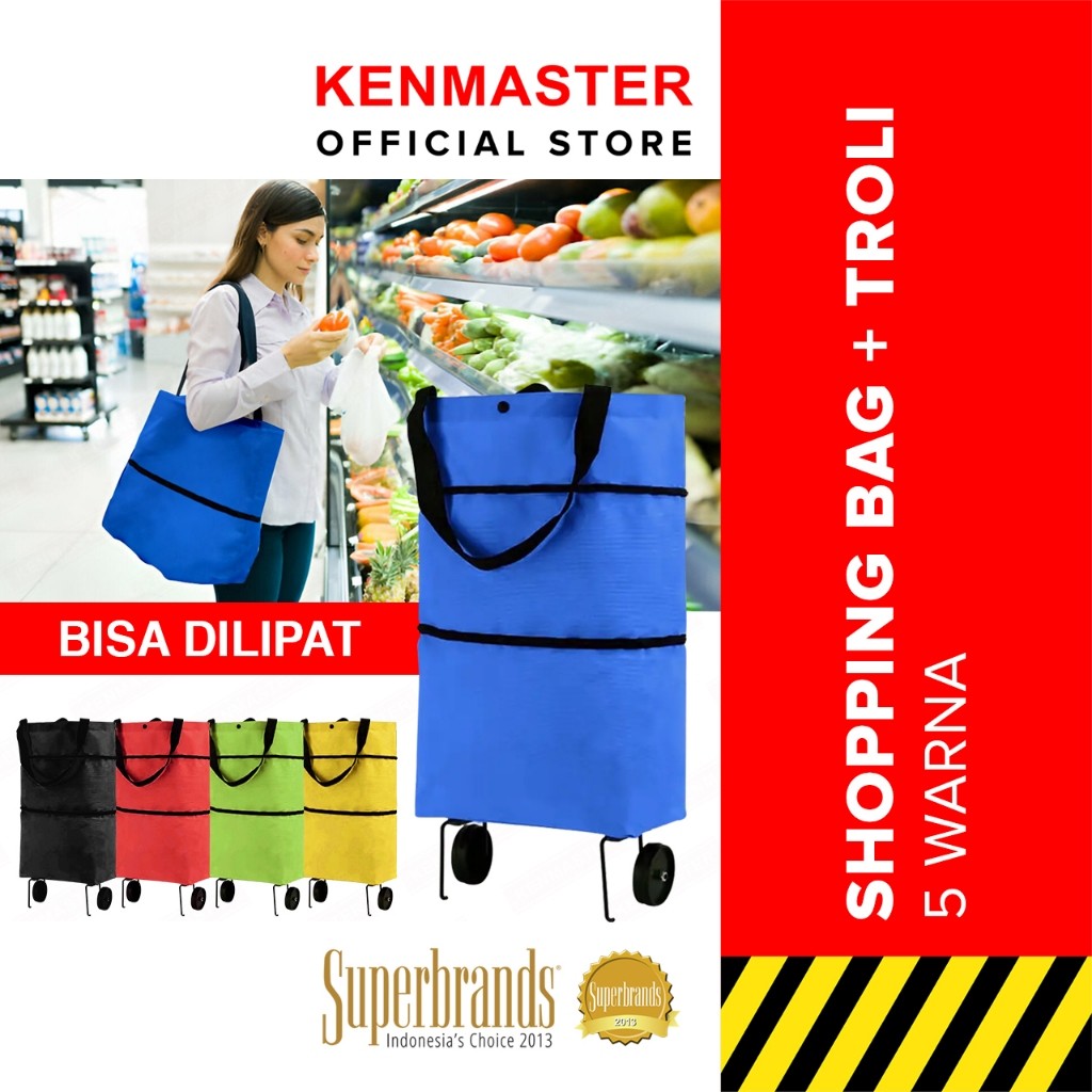 Tas Belanja Lipat Roda Serbaguna  / Troli Shopping Bag - Tas Belanja Roda Tas Multifungsi