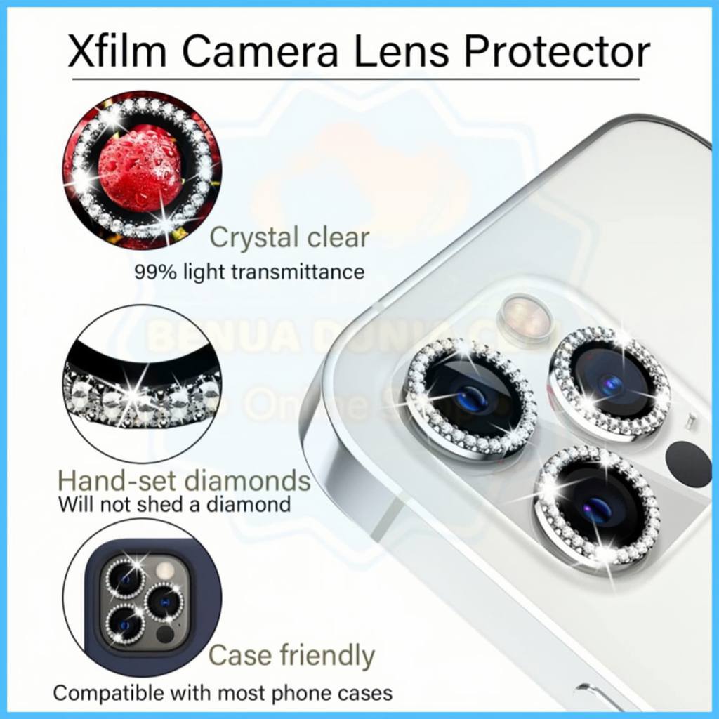TEMPERED GLASS  RING CAMERA DIAMOND - RING PELINDUNG KAMERA FOR INFINIX HOT 30 30i 40i 50 4G 5G 50i 