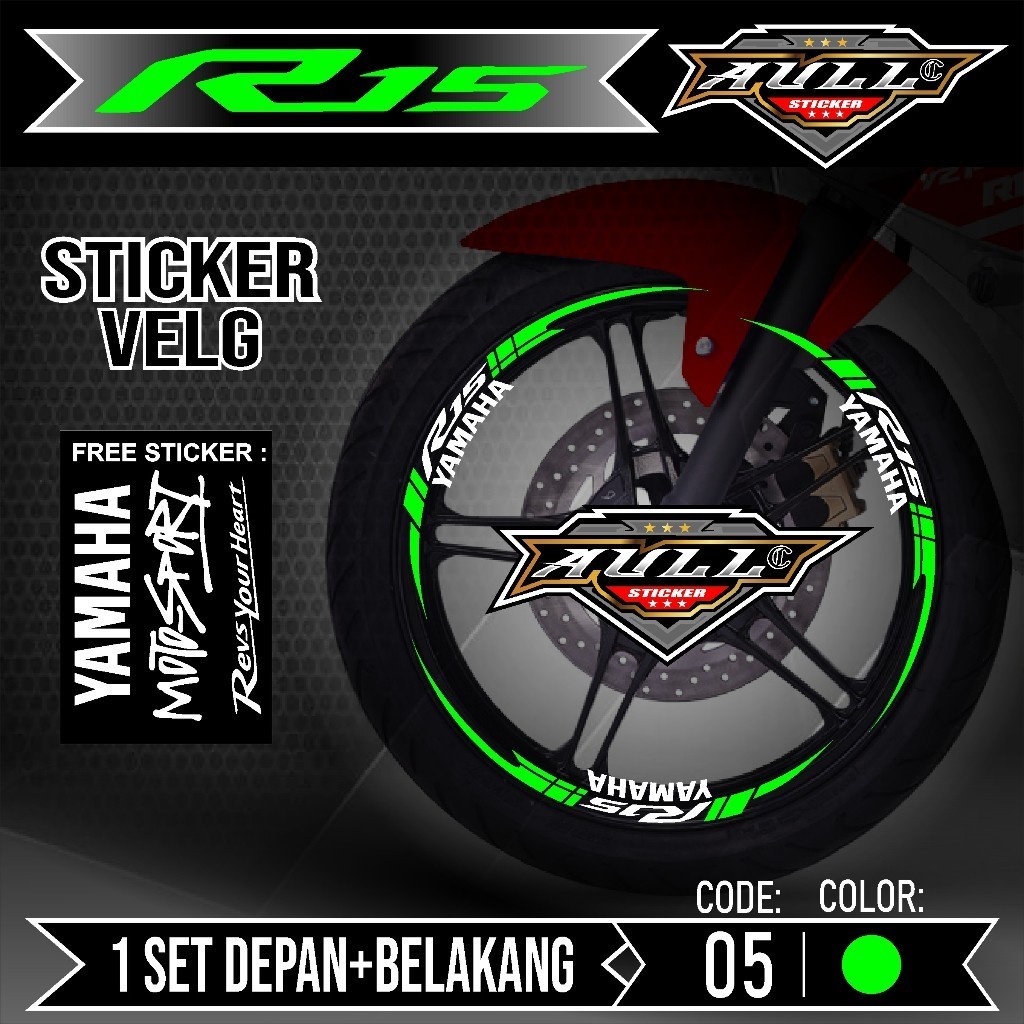 ( COD ) Sticker Velg R15 Cutting Velg Motor Yamaha R15 V2 V3 List Stiker Cutting Velk Ban Variasi Se
