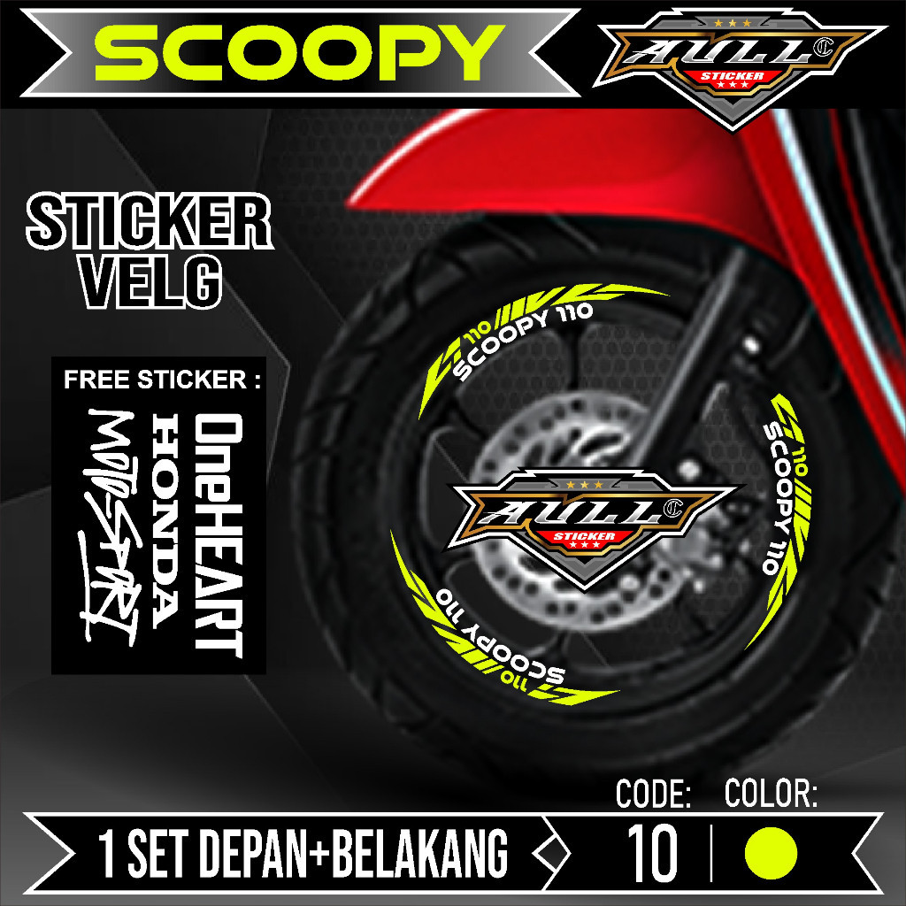 Stiker Cutting Velg Scoopy - Aksesoris Stiker Cutting Sticker List Velg Motor Honda Scoopy 2017 - 20