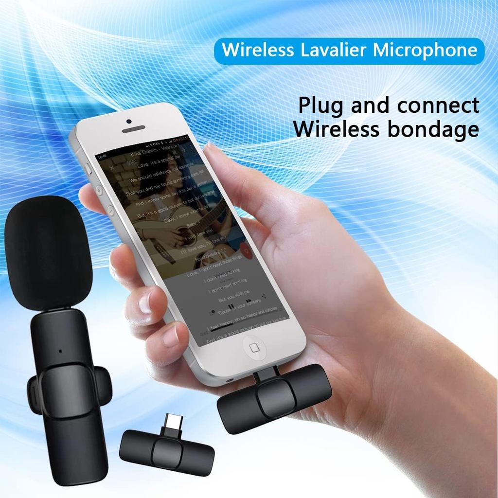 Microphone Wireless Lavalier Microphone For iPhone/Android  for Live Streaming/YouTube/TikTok/Facebo