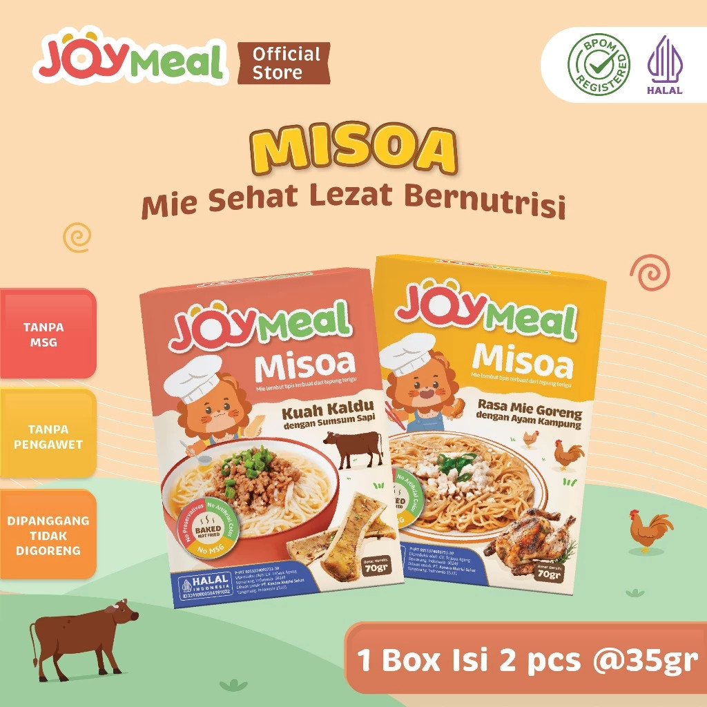 JoyMeal Misoa 70gr (Mie Sehat Lezat Bernutrisi | Misoa Halal Instant)