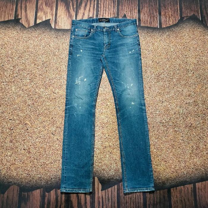 celana panjang jeans fading IDUN PREMIUM JEANS riveted slim fit murah bagus size 33