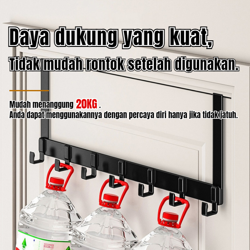 TergacorRASION Gantungan Baju Pintu Kamar Tidur Gantungan Aluminium Dapat Disesuaikan Gantungan Rak 