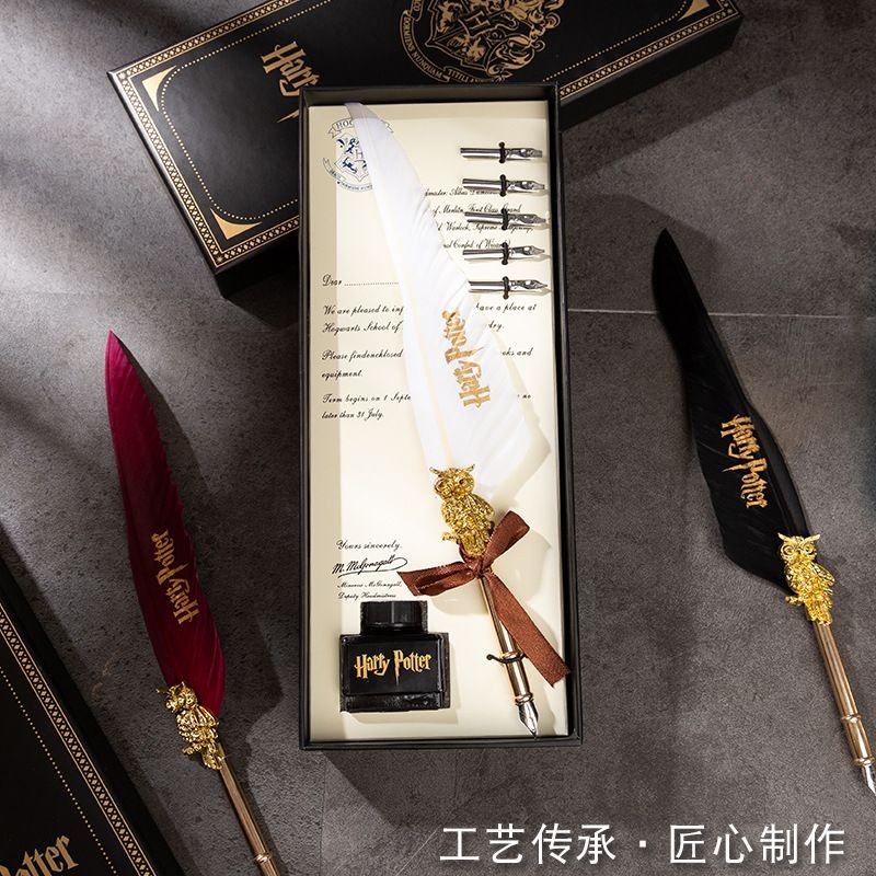 Pulpen Bulu Set Pena Bulu Vintage Pena Fountain Kaligrafi Stainless 6 Nibs Pena Fountain Kaligrafi