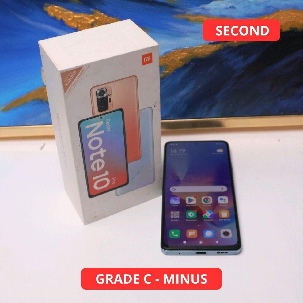XIAOMI REDMI NOTE 10 PRO 6/64 GB GRADE C - MINUS HP SECOND ORIGINAL SINAR MUTIARA CELL (57920)