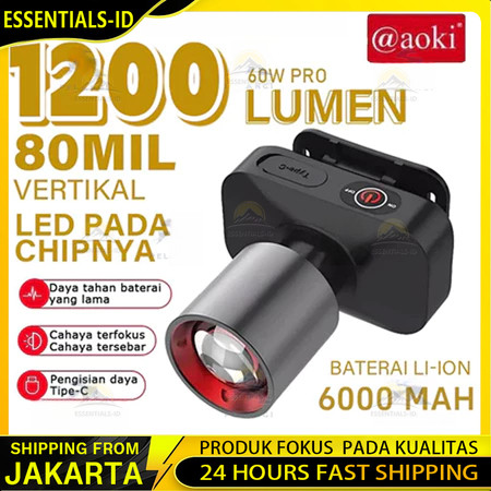 AOKI SENTER KEPALA LED ZOOM AK-3685A & AK-3686K 60W / CAHAYA SUPER TERANG / JARAK JAUH LASER / @AOKI