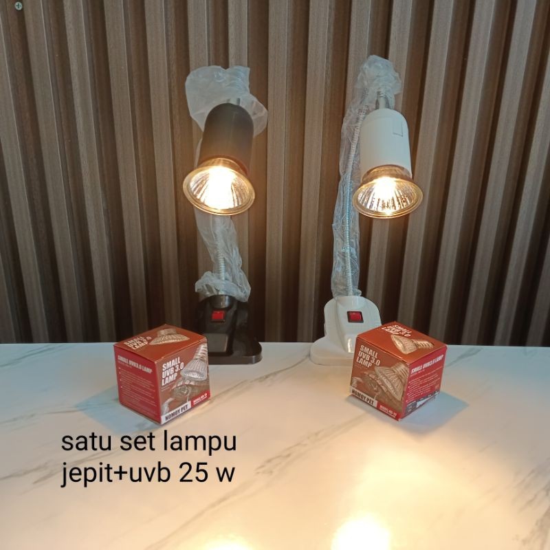 lampu reptil lampu penghangat uvb uva kura kura iguana satu set