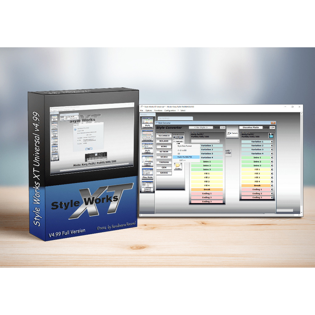 Style Works XT Universal v4.99 Full - Support KORG Pa700, Pa1000, Pa4x