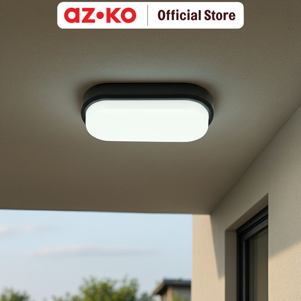 AZKO Krisbow Lampu Dinding Led Oval 16 watt Cool Daylight - Hitam Wall Lamp Light Lampu Tembok Pener