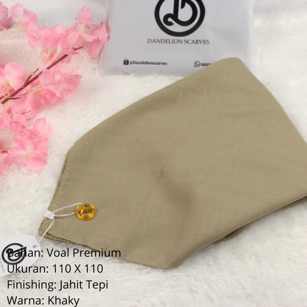 JILBAB KHAKI MUDA PNS HIJAB SEGIEMPAT VOAL PREMIUM KERUDUNG DINAS ASN WARNA KHAKI BY Fashion Asyik