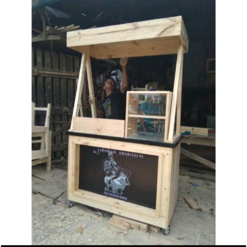 Booth Jualan booth portabel booth kayu jati Belanda murah