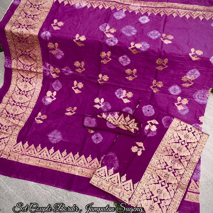 set setelan kamen saput udeng endek jumputan songket bordir motif sugeng premium / set couple songke