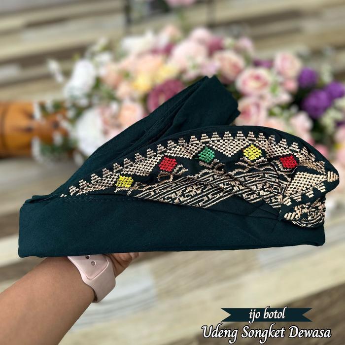 ikat kepala bali /udeng bali / udeng songket/  udeng bordir / destar - merah/maroon