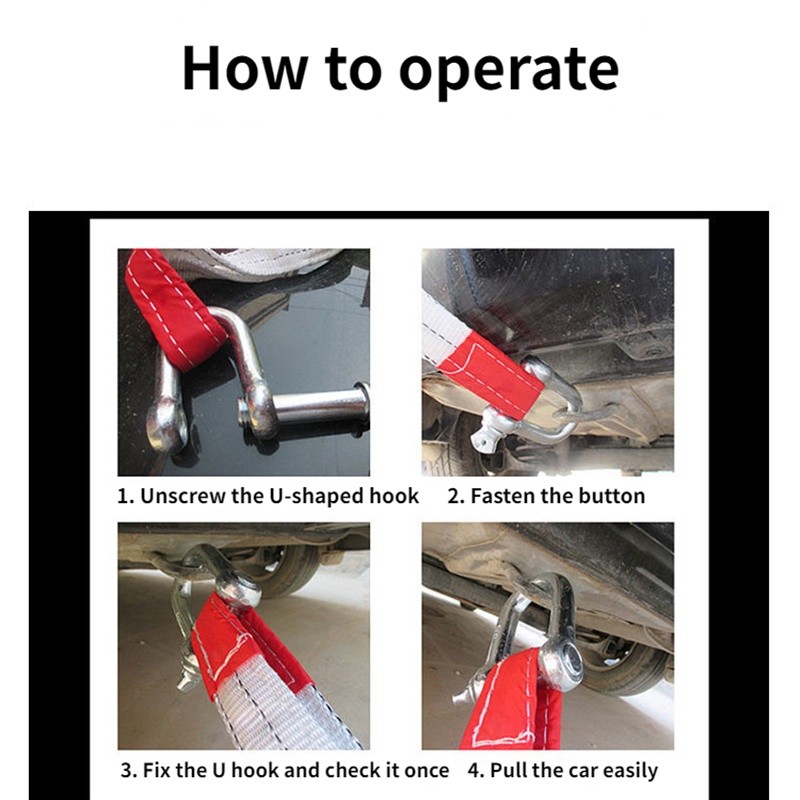 LP 10 Ton Car with Trailer Rope Car Rescue Traction Rope Off-road Vehicle Car Truck Trailer Rope Car