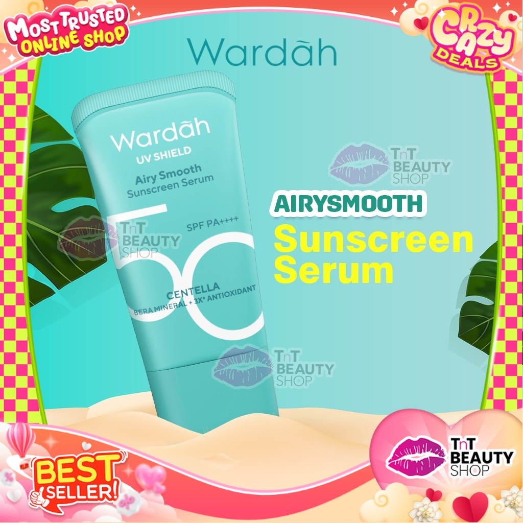 Wardah UV Shield Airy Smooth Sunscreen Serum SPF 50 PA++++ 25 ml | TnT Beauty Shop