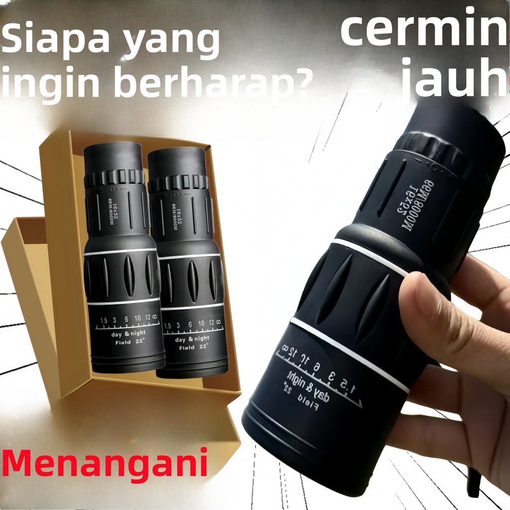 Teleskop Lensa Zoom HP Monokular Teropong Jarak Jauh Peralatan Focus