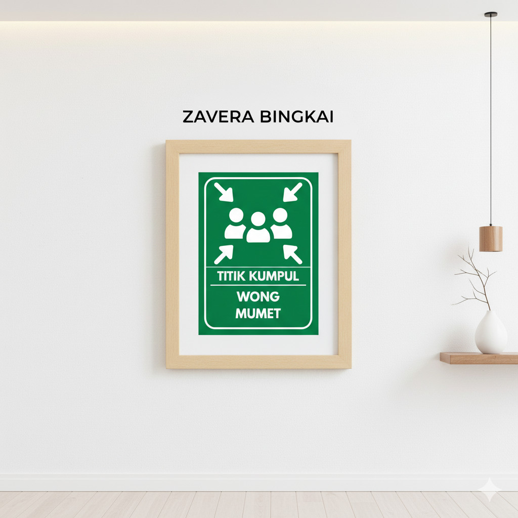 Hiasan dinding titik kumpul wong mumet - titik kumpul wong mumet 15x20cm - plakat titik kumpul- panj