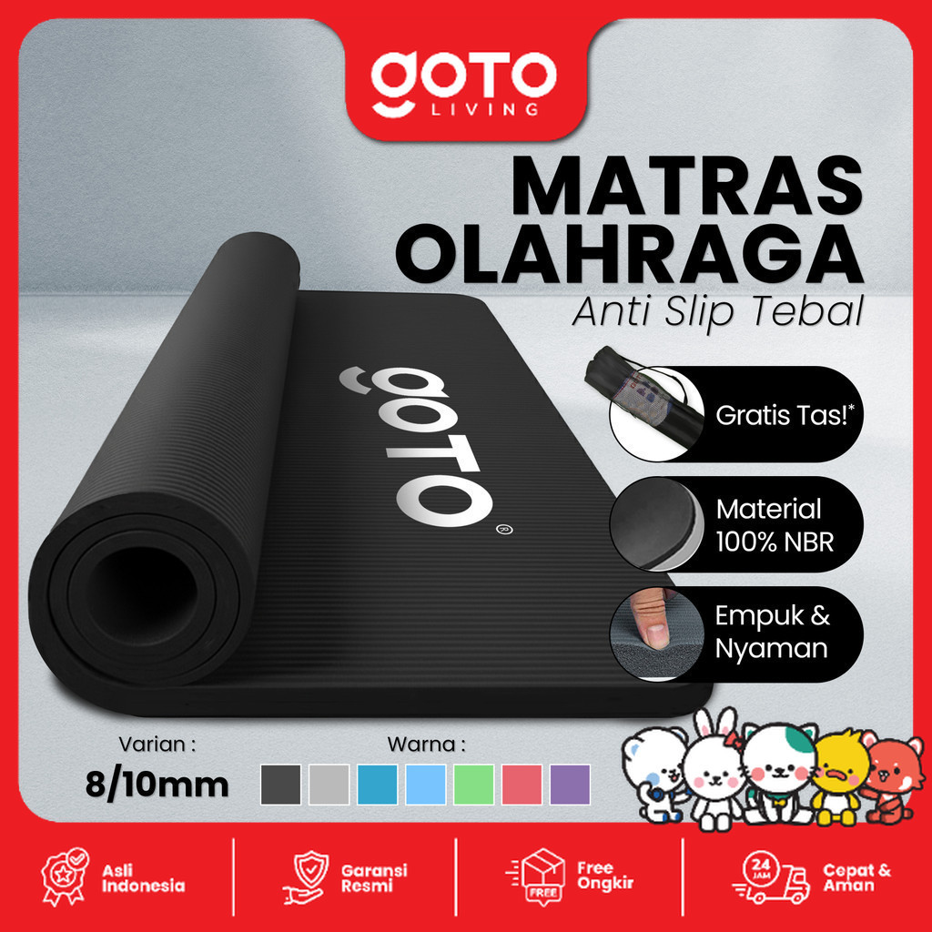 Goto NBR Yoga Mat 10mm Anti Slip