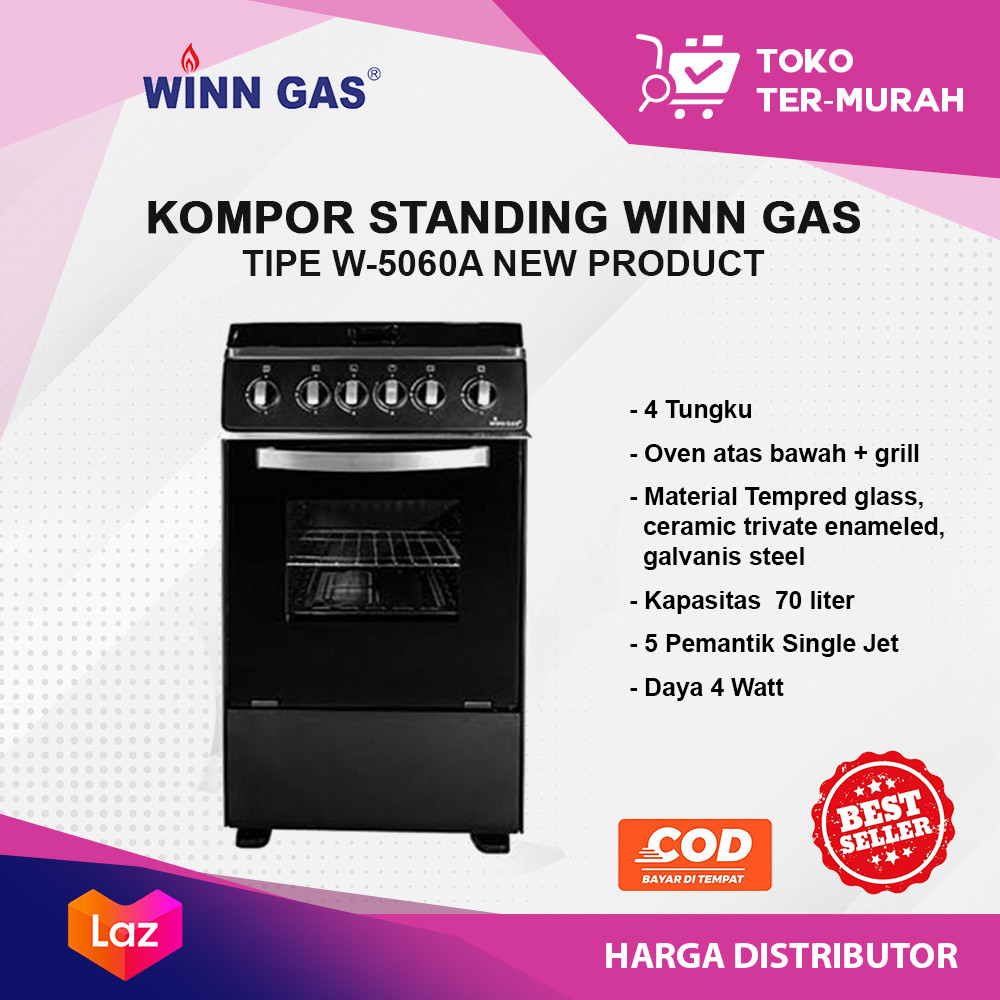 PROMO SPESIAL SHOPEE KOMPOR STANDING W-5060A / KOMPOR OVEN 5060 / KOMPOR SET DENGAN OVEN / KOMPOR PA