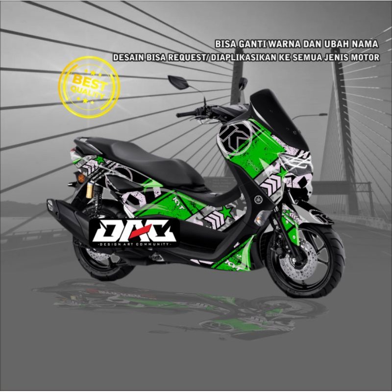 Stiker Motor Sticker Decal full body NMAX grafis hijau putih Murah Berkwalitas