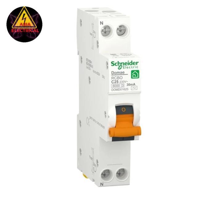 NEW DOMAE ELCB/RCBO SLIM 1P+N 32A 30MA SCHNEIDER ORIGINAL