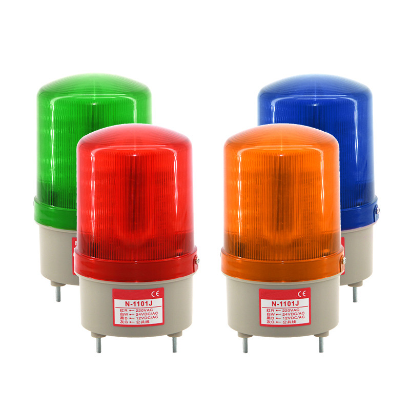 1Pcs 48V AC/DC LED N-1101 Rotating Sound Beacon Warning Light Lamp N-1101J Spiral Fixed Alarm For In