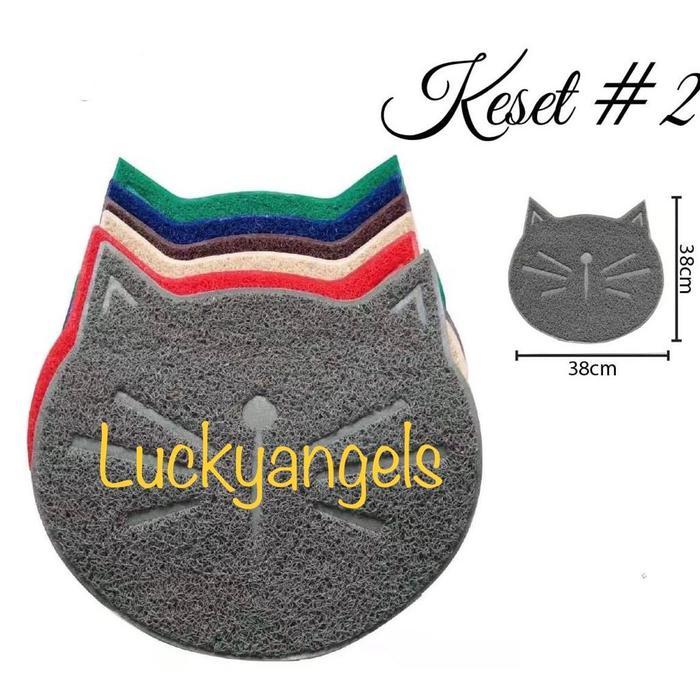 KESET #2 KESET KAKI LANTAI BAHAN KARET SINTETIS & ELASTIS MOTIF KUCING - RED, CREAM, GREEN, UE, GREY